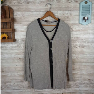 PEBBLE Rayon Women's Cardigan Short Sleeve Top‎ 2-Piece Vintage Set Size S